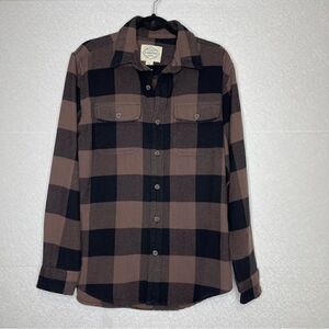 St. John’s Bay Plaid Walnut Brown Buffalo Shacket M